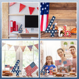 Simgoing 3 Pcs 4th of July Table Decoration Patriotic Wood Letter Memorial Day Wooden Sign Tiered Tray Decor Red White and Blue Decorations for Independence Day Farmhouse Table Home Tabletop Bookshelf Simgoing