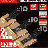 DAEMKOD 30 Pack Titanium Oscillating Tool Blades Metal Cutting, Professional Saw Blades for Soft Metal Nails Hard Material and Wood Plastic, Multi Tool Blades Kit for Oscillating Tool Accessories DAEMKOD