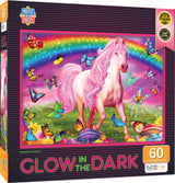 MasterPieces 60 Piece Glow in the Dark Fantasy Puzzle for Kids - Rainbow World - 14"x19" - Screen-Free Fun! Masterpieces