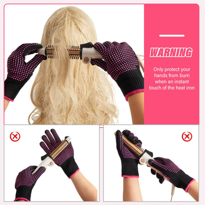 Suhine 20 Pcs Heat Resistant Gloves Professional Heat Resistant Gloves for Hair Styling Curling Heat Resistant Work Gloves(Silicone Bumps Style)