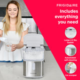 Frigidaire Countertop Crunchy Chewable Nugget Ice Maker, Compact, 33lbs per Day, Metallic Finish Frigidaire