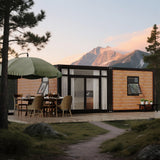 20FT Tiny House to Live in,Portable Prefab House with 2 Bedroom,1 Full Equiped Bathroom and Kitchen,Prefabricated Container House for Adults Living,Foldable Mobile Home with Steel Frame AMGUI