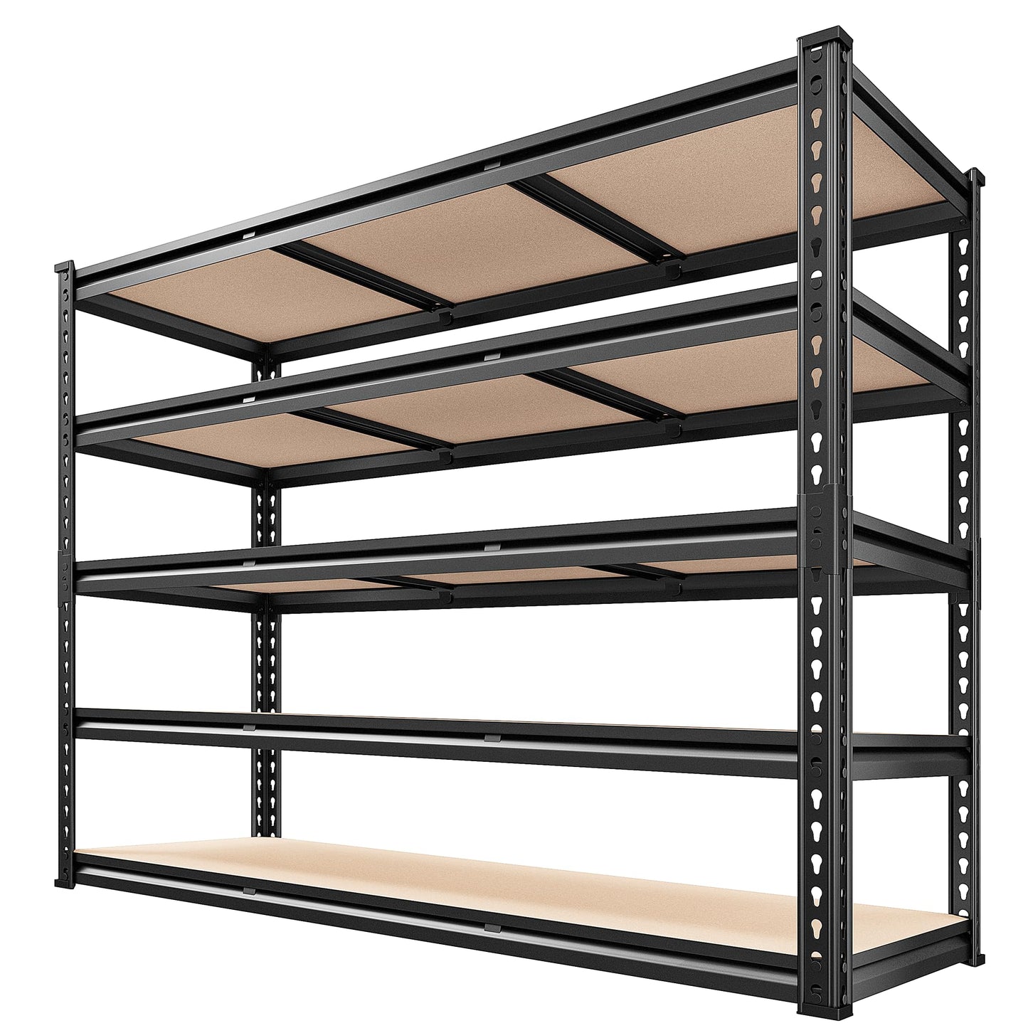 REIBII 48.2''W Garage Shelving Heavy Duty Storage Shelves 3000LBS Heavy Duty Shelving 72''H Adjustable Metal Shelves for Garage Storage Rack Industrial Shelf Utility Rack, 48.2''W X72''H X 24''D