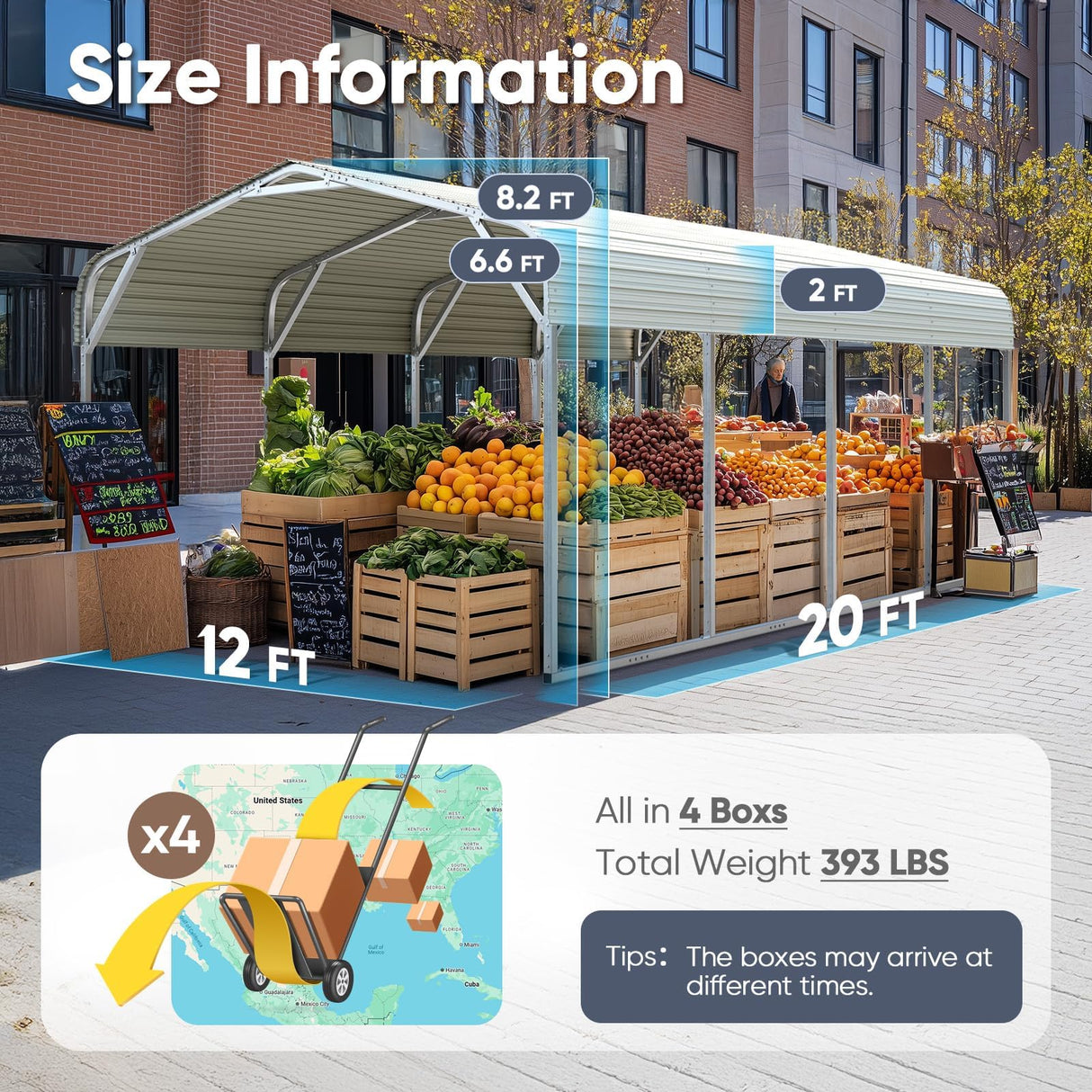 Quictent 12x20 ft Metal Roof Carport Kits Hard Top Garage Heavy Duty Steel Car Canopy, White Quictent