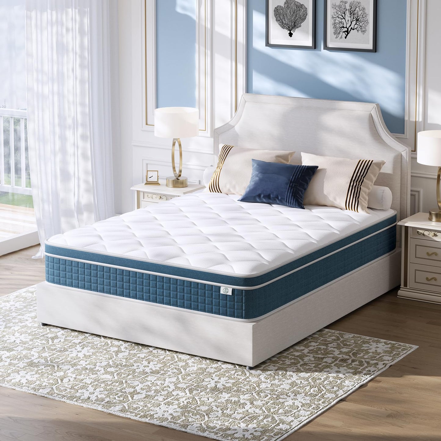 koorlian Twin Mattress 8 Inch, Hybrid Twin Size Mattress in a Box, Single Bed Mattress with Memory Foam and Pocket Spring, Breathable & Pressure Relief, Medium Firm Mattress Twin Size 75"x39"x8"