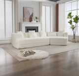 Merax 125" Large Sofa Couch, 2 Piece Free Combination, Modern Modular Upholstered Sectional Corner Sofa with Pillows and High-Density Foam for Living Room, Bedroom, Salon, Cream White Merax