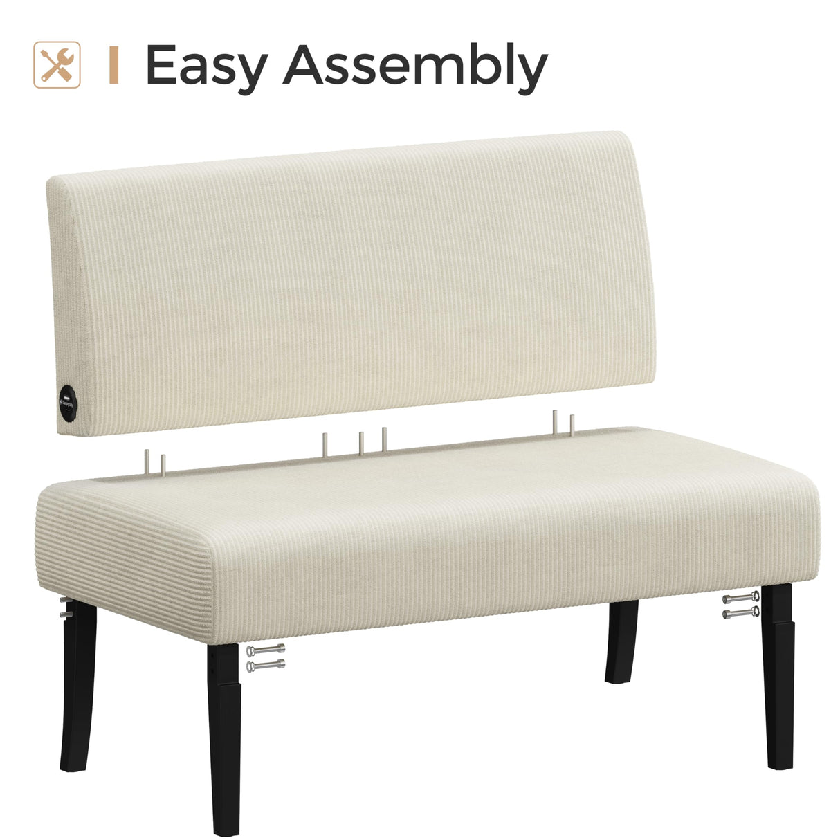 Yaheetech Small Mini Sofa Couch Armless Loveseat Futon for Bedroom, Corduroy Fabric & Easy Assembly, for Small Spaces Living Room,Dorm,Office,Apartment, Beige Yaheetech