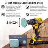 Serious Grit - 3-Inch 400 Grit Sanding Discs - Heavy-Duty Hook & Loop Film Discs - Sandpaper for Woodturning, Bowl Sanding & Power Tool Drill Attachment Sanding Pads - Pack of 50 Serious Grit