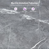 PURPLE LEAF Outdoor Rectangular Counter Height Dining Table Aluminum Kitchen Bar Table for Bar Stool for Backyard Patio Grey PURPLE LEAF