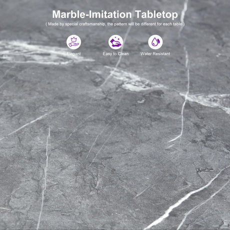 PURPLE LEAF Outdoor Rectangular Counter Height Dining Table Aluminum Kitchen Bar Table for Bar Stool for Backyard Patio Grey PURPLE LEAF