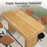 FUXJUM 63 Inch Wide Bar Table with Footrest Counter Height Pub DiningTable for 4-6 People Farmhouse Bar Unit for Home Kitch,Dining Room FUXJUM