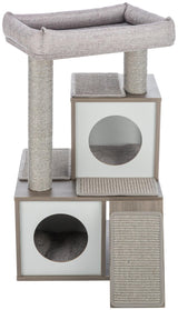 TRIXIE Mali 34-in Cat Tree, Modern Wood Cat Tower, Sisal Scratching Posts & Pads, 2 Condos, Sisal Ramp, Cozy Bed TRIXIE