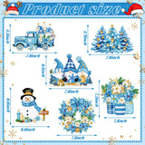 Chiisong 6 Pcs Winter Diamond Painting Hanging Sign Glow in The Dark Diamond Art Painting Kits Snowman Truck Wreath Vase Gnome Xmas Tree Pendant Ornaments for DIY Holiday Decoration Gift Chiisong