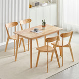 XHWECAN 5-Piece Wooden Dining Table and Chairs Set for 4, 47" Modern Solid Wood Table with 4 Louis Chairs for Dining Room, Kitchen, Small Space XHWECAN