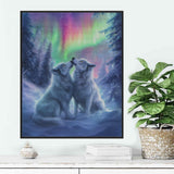 Ginfonr DIY 5D Diamond Art Kits for Adults, Wolf Diamond Painting for Adults, Diamond Art Winter Full Drill, Diamond Art Kits Embroidery Rhinestone Craft for Home Wall Decor 12x16 Inch Ginfonr