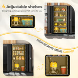 Greenvelly 72" H Metal Garage Storage Cabinet with 2 Doors and 4 Adjustable Shelves, Black Metal Cabinet with Lock, Metal Tool Cabinet for Office,Home, Garage, Gym, School Greenvelly