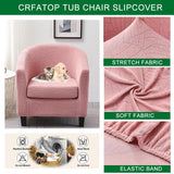 CRFATOP 2 Piece Club Chair Slipcover Stretch Barrel Chair Covers Jacquard Tub Chair Slipcovers Soft Armchair Sofa Cover Removable Couch Furniture Protector Arm Chair Cover for Living Room,D37 CRFATOP