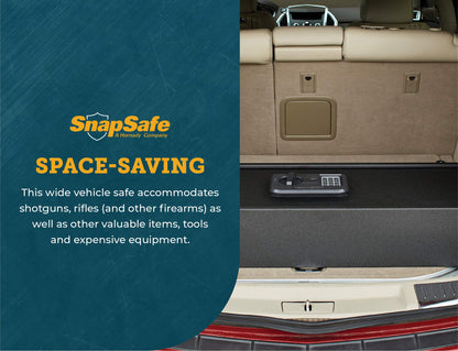 SnapSafe Trunk Safe II – Vehicle Gun Safes for Rifles and Shotguns – Security in Your Car or Truck, Protect Your Firearms, Ammo and Valuables – Black, Measures 7 x 42 x 13 Inches