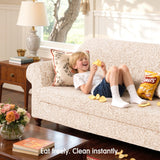 SUBRTEX 2 Piece Couch Covers, Jacquard Damask 3 Seater Sofa Cover with Seat Cushion, Stretch Sofa Slipcovers Non Slip Furniture Protector for Dogs Pets (Large, Khaki) SUBRTEX