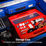 SUNEX TOOLS SX264K, 1/4 Inch Drive Mini Right Angle Air Die Grinder Kit with Speed Regulator, Safety Throttle, Ball Bearing Construction, and Storage Case, 20000 RPM Sunex Tools