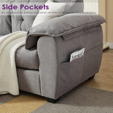 TYBOATLE Sofa Couches for Living Room, Mid-Century Modern Comfy Tufted Upholstered 87" W Loveseat w/ 2 USB Charger & Side Pocket, 2/3 Seater Cloud Couch Sofas for Apartment Bedroom Office (Dark Grey) TYBOATLE