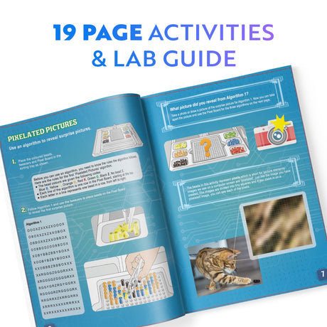 Playz My First Coding & Computer Science Kit - Learn About Binary Codes, Encryption, Algorithms & Pixelation Through Fun Puzzling Activities Without Using a Computer for Boys, Girls, Teenagers, Kids Playz