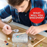 Discovery Kids Gemstone Dig Stem Science Kit by Horizon Group Usa, Excavate, Dig & Reveal 11 Real Gemstones, Includes Goggles, Excavation Tools, Streak Plate, Magnifying Glass & More Discovery Kids