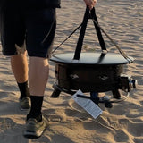 Flame King Smokeless Propane Fire Pit, 24-inch Portable Firebowl, 58K BTU with Self Igniter, Cover, & Carry Straps for RV, Camping, & Outdoor Living Flame King