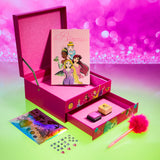 Disney Stitch Notebook Stationery Set Kids Diary DIY Journal Kit and Craft Supplies (Pink Princesses) Disney