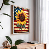 SKRYUIE Paint by Numbers Kit for Adults Beginner Sunflower, Acrylic American Flag Oil Painting by Numbers Kits with PaintBrushes Paintwork Art Crafts Canvas for Home Decor 16x20 inch 07 SKRYUIE