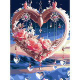 Lxmsja Heart Paint by Numbers Kit for Adults, Roses Acrylic Paint by Numbers for Adults Beginner, DIY Craft Supplies Oil Painting Kits for Home Wall Decor 12x16 inch (No Frame) Lxmsja