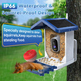 Smart Bird Feeder with Camera, 2.5K HD Bird Feeder Camera with Ai Identify, Auto Capture Videos & Motion Detection, Birdhouse Birdfeeder for Birds Lovers,Famliy,Friends VXTUYO