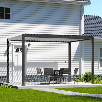 SORARA Mirador 111S Louvered Pergola 10' x 13' Aluminum Gazebo with Adjustable Roof for Outdoor Deck Garden Patio, Charcoal