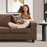 COPIAE 2 Seater Sofa Couch with Deep Seat, 64" Modern Upholstered Loveseat Sofa with Armrests, Easy Installation, Comfy Couches for Living Room, Apartment,Dark Brown COPIAE
