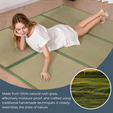 MAXYOYO Japanese Tatami Mat 100% Rush Grass Portable Folding Mat Futon Mattress Firm Traditional Floor Bed 79"x60"x0.47" MAXYOYO
