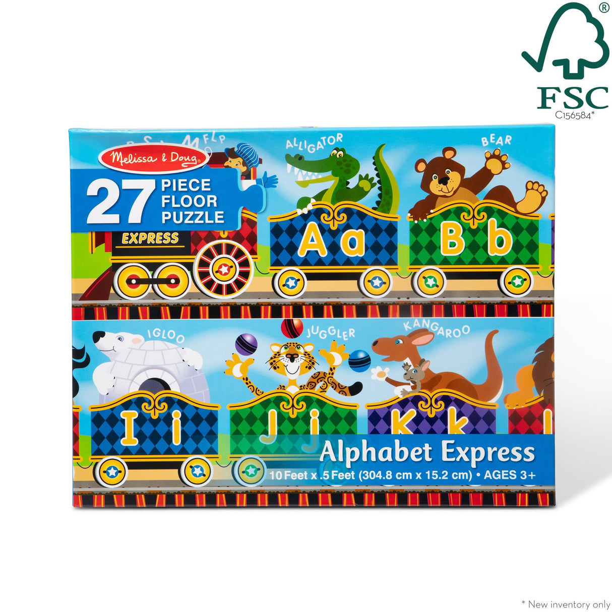 Melissa & Doug Alphabet Express Jumbo Jigsaw Floor Puzzle (27 pcs, 10 feet long) - FSC Certified Melissa & Doug