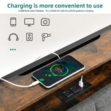 YITAHOME Queen Size Bed Frame with RGB LED Lights and 4 Drawers, Upholstered Platform Bed with Charging Station and Storage Headboard, No Box Spring Needed, Noise-Free, Fast Assembly, Rustic Brown YITAHOME