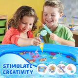 Magic Water Elf Toy Kit，Aqua Fairy Water Gel Kit-16 Magic Gesl&15 Molds-Make Water Pets with Fishing Set - Fun Kids DIY Craft Kit, Birthday Gift & Party Favors for Kids Ages 3+ MaxiBean