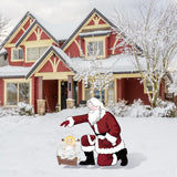 Vivantia Santa Jesus Nativity Set Large 90cm Tall Weatherproof Religious Santa Holy Jesus Birth Christian Nativity Scene with Metal Stakes for Outdoor Christmas Holiday Lawn Home Garden Yard Decor Vivantia