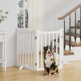 Yaheetech Dog Gate 36" H Extra Large Freestanding Pet Gate 3-Panel Wooden Dog Fence with 2 Support Feet Folding Dog Gate for Indoor, Stairs, Doorways, Halls, Kitchen Pet Barrier White, 60" L x 36" H Yaheetech