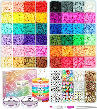 Bracelet Making Kit - 12000 Pcs Clay Beads, 48 Colors in 3 Boxes, Friendship Bracelet Kit with Elastic Strings, Polymer Spacer Beads, Jewelry Making Crafts Gift for Kids, Teens, Girls & Adults2