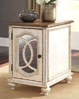 Signature Design by Ashley - Realyn Chairside End Table, White/Brown Wood Signature Design by Ashley