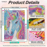 YOMEIA 5D Diamond Painting Kits for Adults&Beginner Full Drill Unicorn Diamond Art Paint with Round Diamonds DIY Gem Painting Kit for Home Wall Decor(11.8x15.7in) YOMEIA
