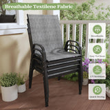 PIZZELLO 9 Pieces Outdoor Dining Set, 106" Aluminum Extendable Patio Dining Table w/ 8Pcs Stackable Textilene Chairs, All Weather Outdoor Table and Chairs Sets for Backyard, Garden, Deck and Poolside PIZZELLO