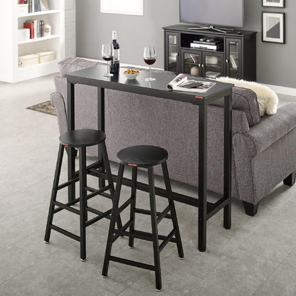 Sturdy Black High Top Bar Table by Mr IRONSTONE - Sleek Design for Narrow Spaces