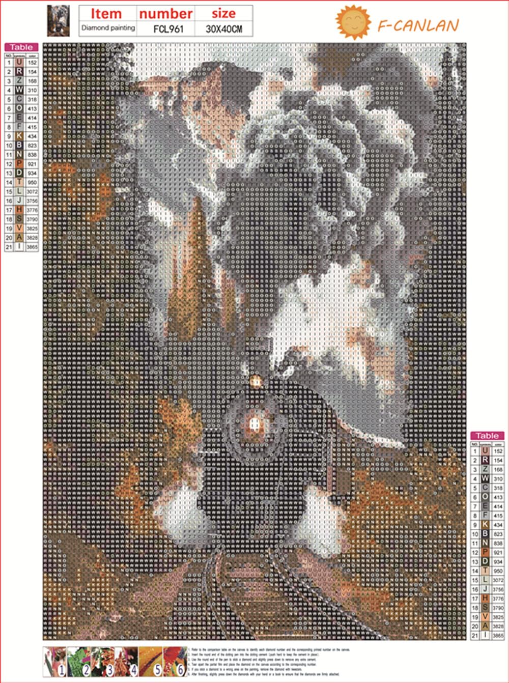 F-CANLAN Round Full Drill Diamond Painting Kit, 5D DIY Train Diamond Dots Arts Crafts Set Forest Train Crystal Crafts Dots with Diamond Adult Children Rhinestone Diamond Art Room Decor (12X16 inches) F-CANLAN