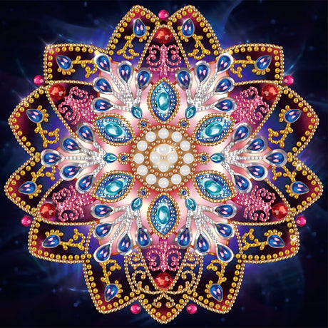 MVVMTOP Mandala Diamond Painting Art Kit, DIY Flower 5D Diamond Painting Special Shape Drills Diamond Painting Mosaic Making Craft, Suitable for Home Wall Decor Art Handmade Gift, AT135 MVVMTOP