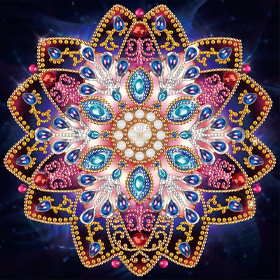 MVVMTOP Mandala Diamond Painting Art Kit, DIY Flower 5D Diamond Painting Special Shape Drills Diamond Painting Mosaic Making Craft, Suitable for Home Wall Decor Art Handmade Gift, AT135