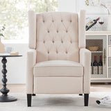 Push Back Recliner Chair,Easy Chairs for Small Spaces,Comfy Armchair,Reading Recliner Chairs for Adults,Living Room Accent Chair, Wingback and Rivets Design for Modern Recliner Chair(White) NITYASUNDARA