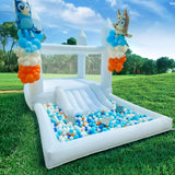 iLink-outer White Bounce House for Kids - 13x8x8FT Oxford White Bouncy House with Slide & Ball Pit, Perfect for Parties & Events,Safe and Fun for All Ages iLink-outer